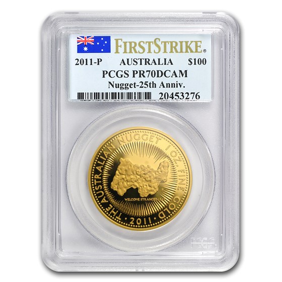 2011 Australia 1 oz Gold Nugget PR-70 PCGS (FS, 25th Anniv) 2011 Australia 1 oz Gold Nugget PR-70 PCGS (FS, 25th Anniv)